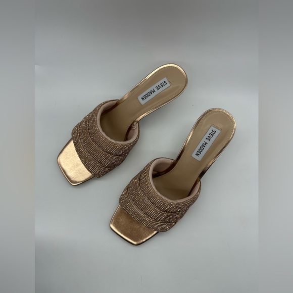 Sandalias Steve Madden Gold Rose nuevo talla 10 - Picture 2 of 13